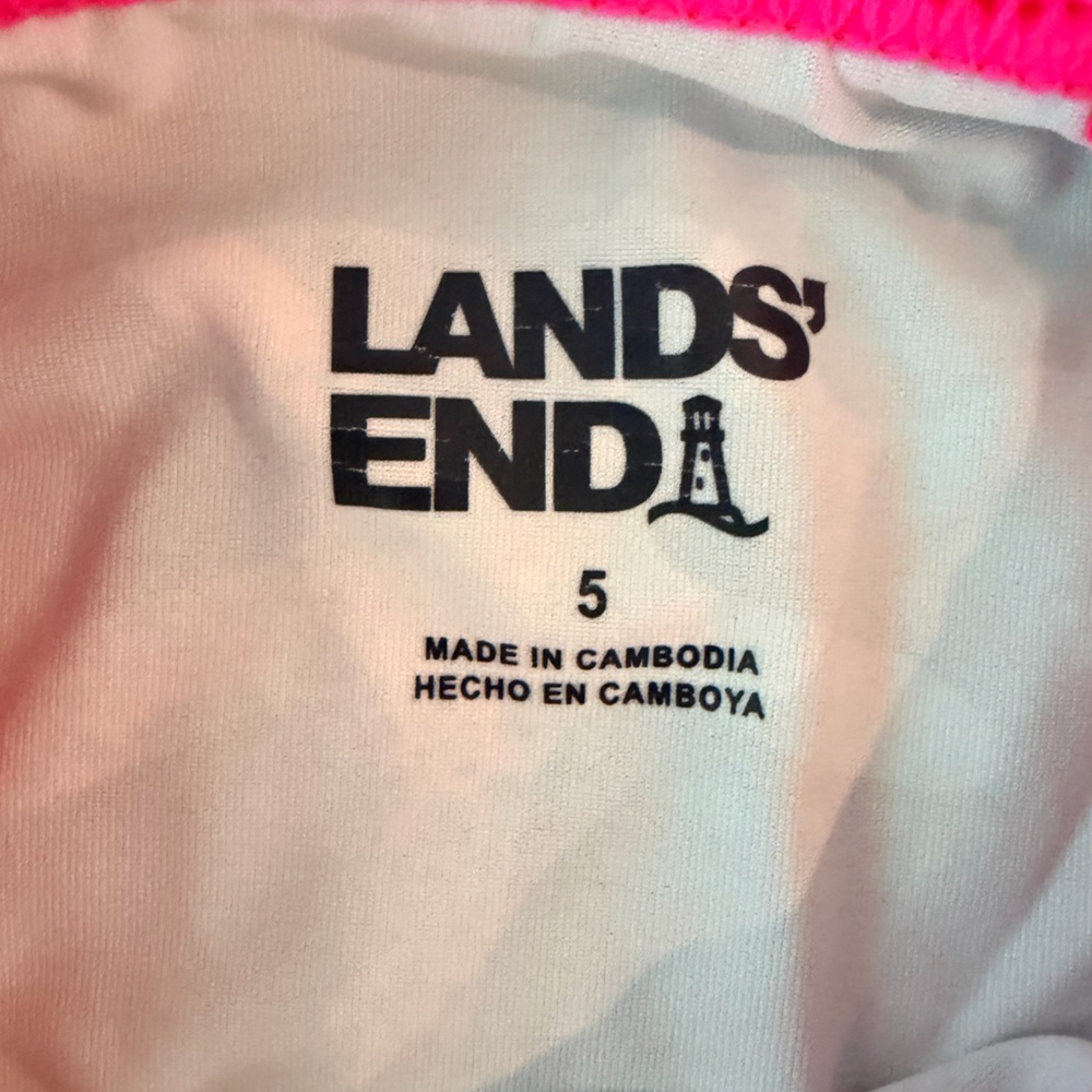 Lands' End Kids Starfish Swim Shirt - Pink and Navy - Picture 2 of 4